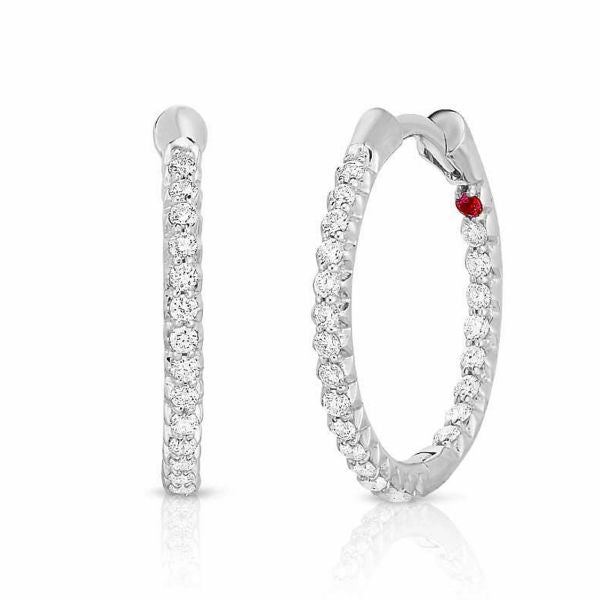 White Gold and Diamond Hoops