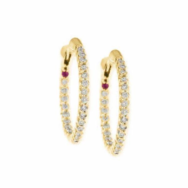 Yellow Gold and Diamond Hoops