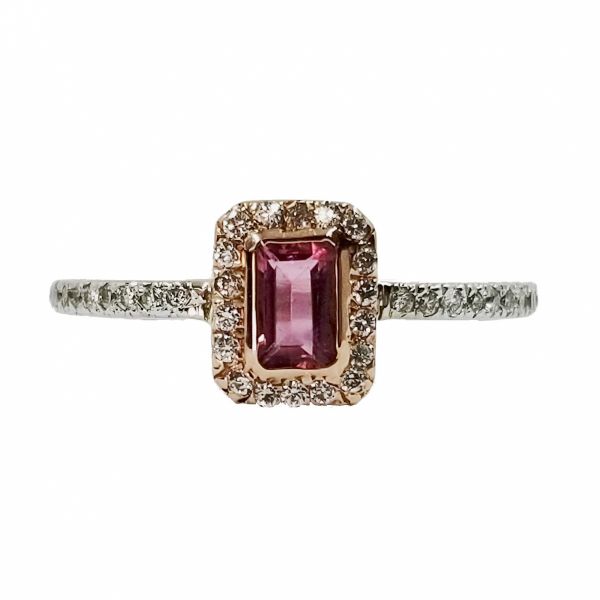 Pink Tourmaline and Diamond Ring