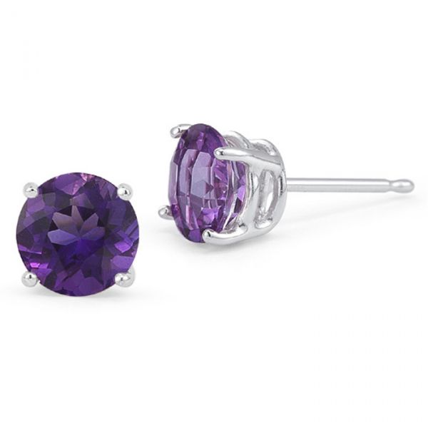 Amethyst Stud Earrings