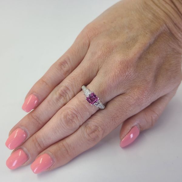 Pink Sapphire and Diamond Ring