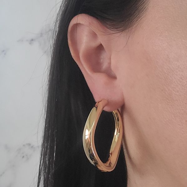 Electroform Wave Hoop Earrings