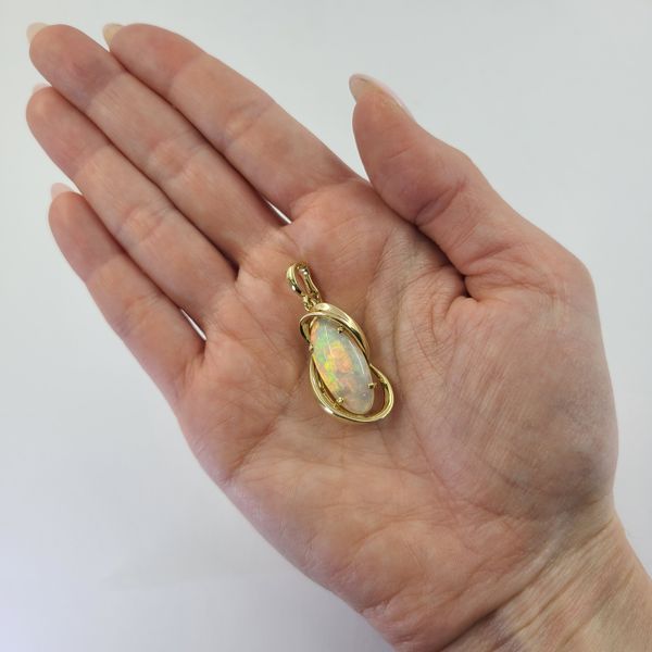 Cabochon Oval Opal Pendant