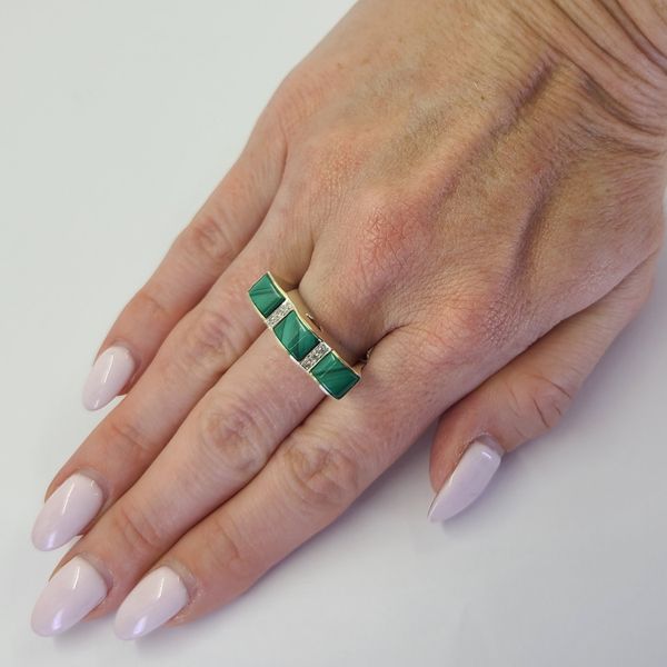 Malachite and Diamond Ring