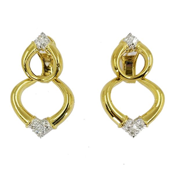 Diamond-and-yellow-gold-convertible-earrings