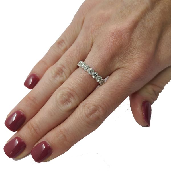 Diamond-round-cut-bezel-set-eternity-ring