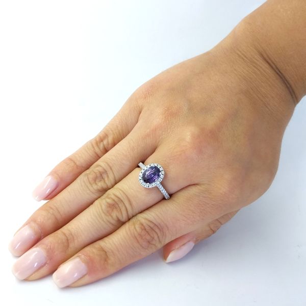 Purple Sapphire and Diamond Ring