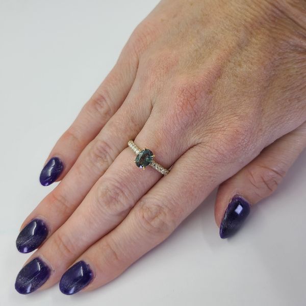 Alexandrite and Diamond Ring