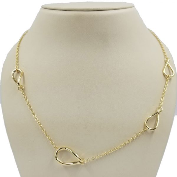 Gold Oval Station Necklace