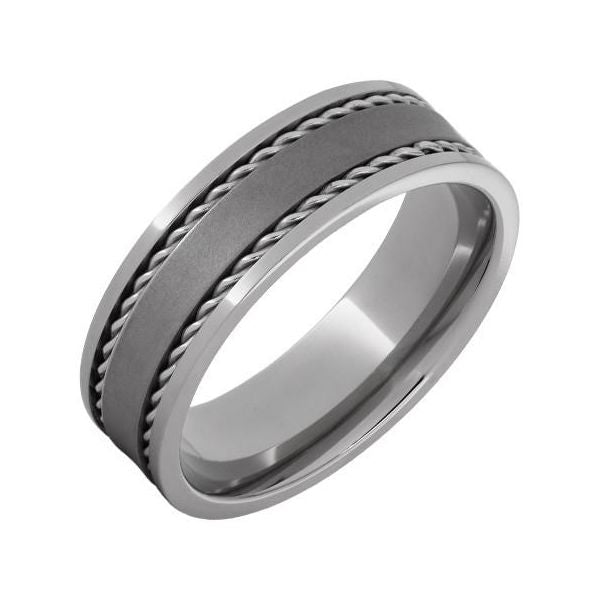 Men's 7mm Steel Rope Inlay Band