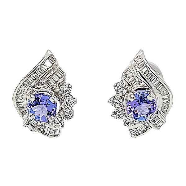 Estate-light-tanzanite-and-diamond-art-deco-earrings