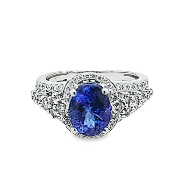 Tanzanite-and-diamond-halo-ring