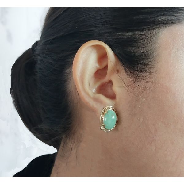 Cabochon Jade Earrings